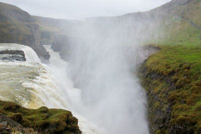 Scenic view of waterfall