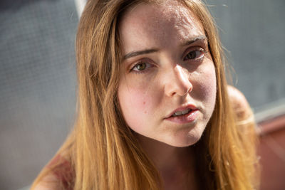 Close-up portrait of beautiful woman