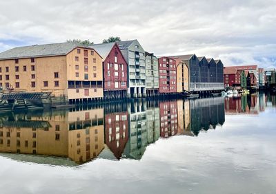 Reflection of buildings in water