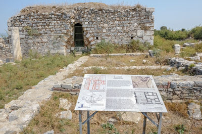 Information sign on old building