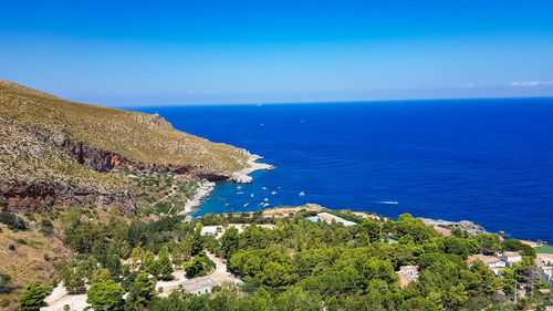 High angle view of sea against sky