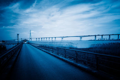 View of bridge over sea against sky