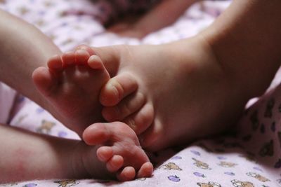 Close-up of baby feet