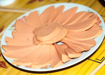 Close-up of food on table