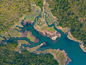 Full frame shot of river flowing through land