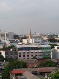 High angle view of residential buildings