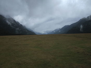 Scenic view of field against sky