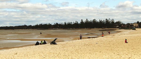 Scenic view of beach against sky