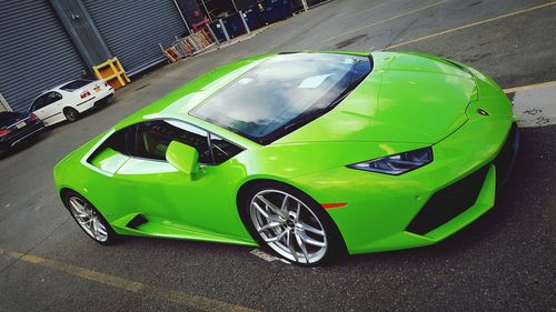 Green car parked