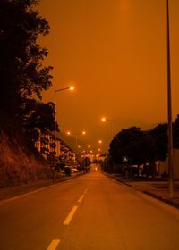 View of road at night