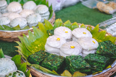 High angle view of vegetables in plate