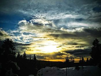 Scenic view of landscape against sky during sunset