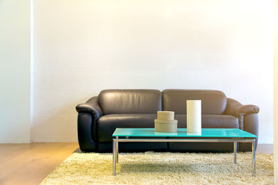 Table by sofa at home