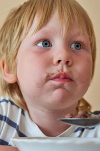 Close-up portrait of cute boy