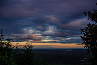 Scenic view of dramatic sky during sunset