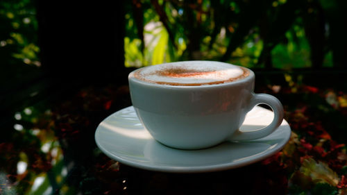 Close-up of coffee on table