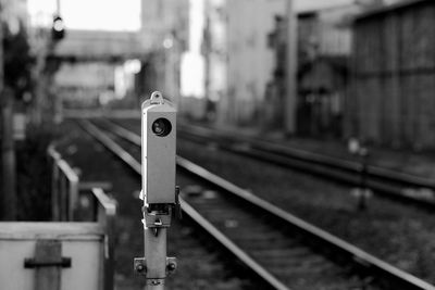 Close-up of railroad tracks