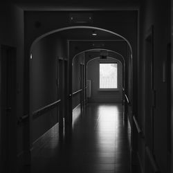 Empty corridor in care home