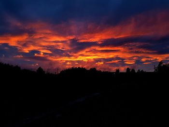 Silhouette of landscape at sunset