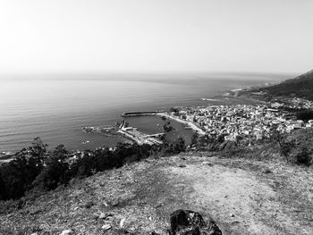 High angle view of sea against sky