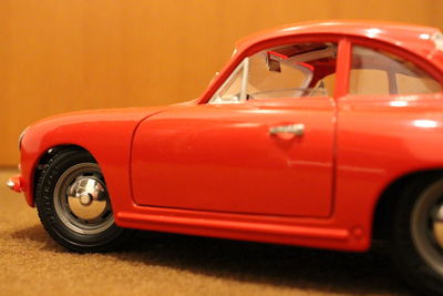 Close-up of toy car