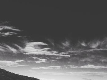 Low angle view of cloudy sky