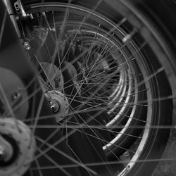Close-up of bicycle wheels