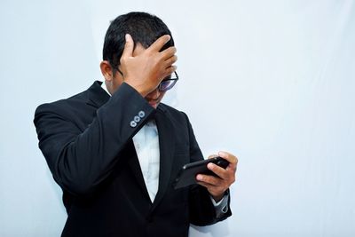 Man using mobile phone