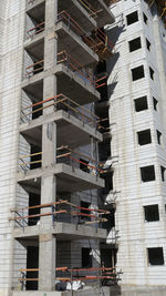 Low angle view of building in construction 