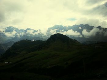 Scenic view of mountains against sky