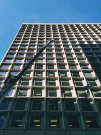 Low angle view of modern building against clear sky