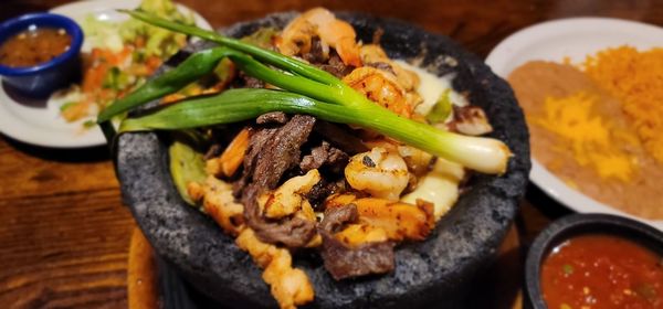 Close-up of meal served in plate