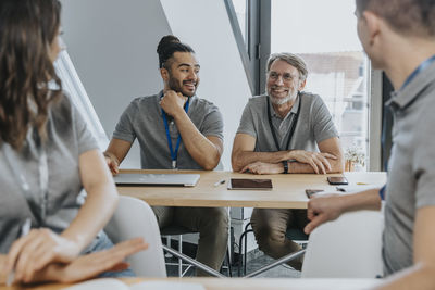 People sitting on table