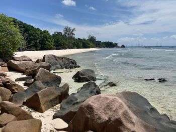 Scenic view of beach against sky