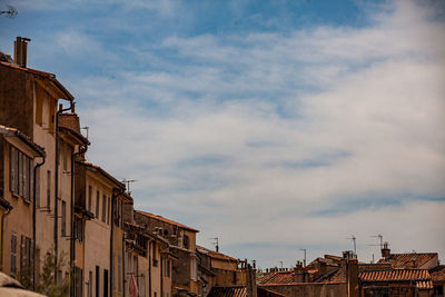 Low angle view of buildings against sky