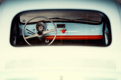 Close-up of side-view mirror