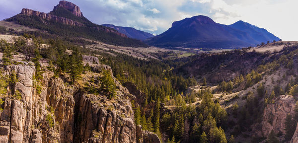 Scenic view of mountains against sky