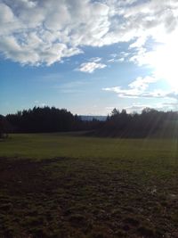 Scenic view of field against sky