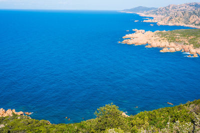 High angle view of sea against sky