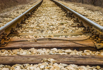 Close-up of railroad tracks