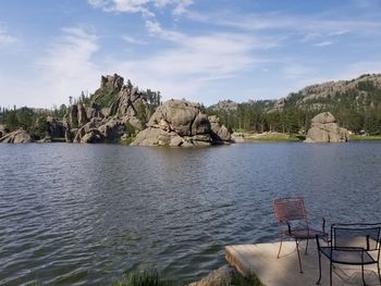 Scenic view of river against sky