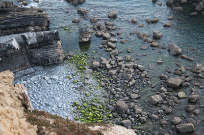 High angle view of sea