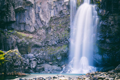 Scenic view of waterfall