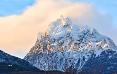 Snow covered mountain against sky