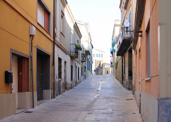 Narrow alley amidst buildings against sky