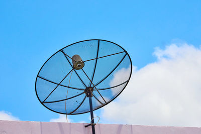 Satellite dish antenna on the roof building