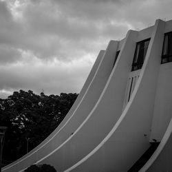 Low angle view of modern building against sky