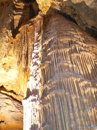 Low angle view of rock formation in cave