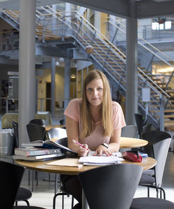 University student sitting in cafe