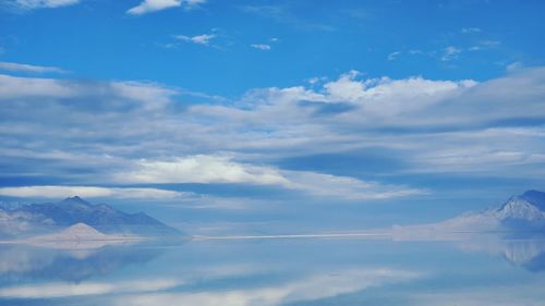 Aerial view of clouds over sea